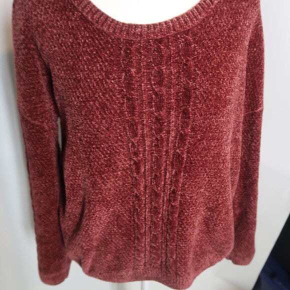 Pink Rose Women's Maroon Colored Sweater Size Medium - Picture 3 of 6